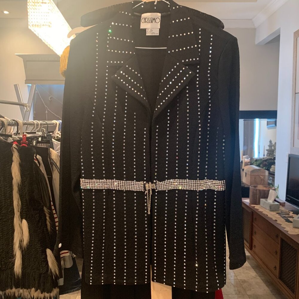 Carissimo Size 12 Ladies Black Bling Evening Jacket